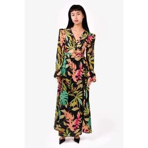 PatBO Black Tropicalia Cut-Out Beach Dress Size XS